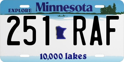 MN license plate 251RAF