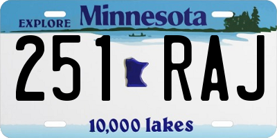 MN license plate 251RAJ