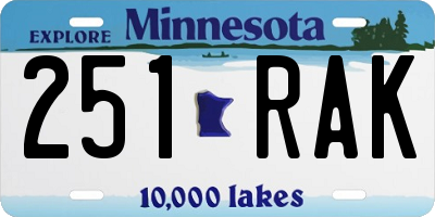 MN license plate 251RAK