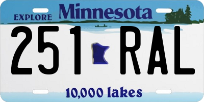 MN license plate 251RAL