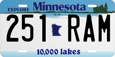 MN license plate 251RAM