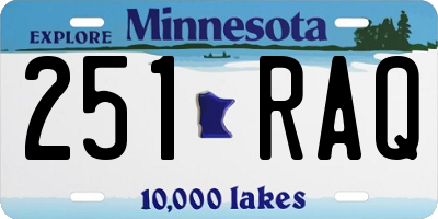 MN license plate 251RAQ