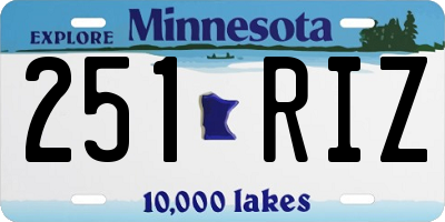 MN license plate 251RIZ