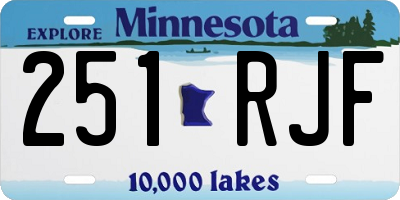 MN license plate 251RJF
