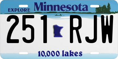 MN license plate 251RJW
