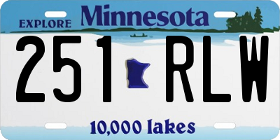 MN license plate 251RLW