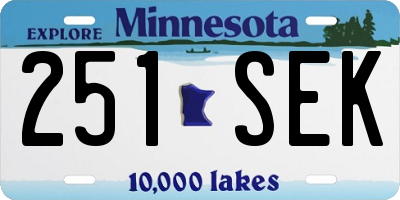MN license plate 251SEK