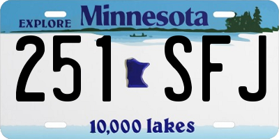 MN license plate 251SFJ