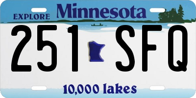 MN license plate 251SFQ