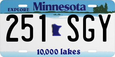 MN license plate 251SGY
