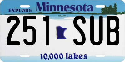 MN license plate 251SUB