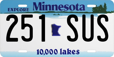 MN license plate 251SUS