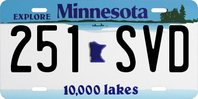MN license plate 251SVD