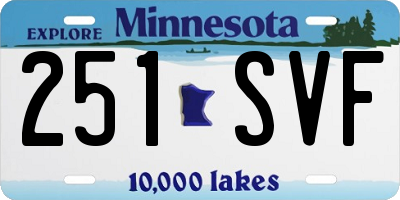 MN license plate 251SVF