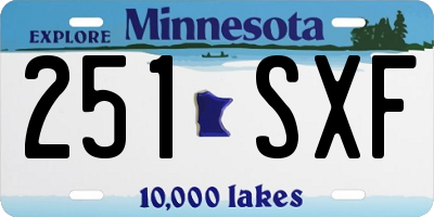 MN license plate 251SXF