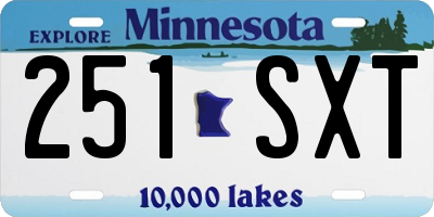 MN license plate 251SXT