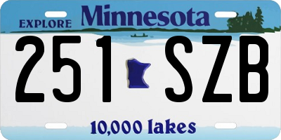 MN license plate 251SZB