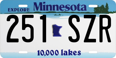 MN license plate 251SZR