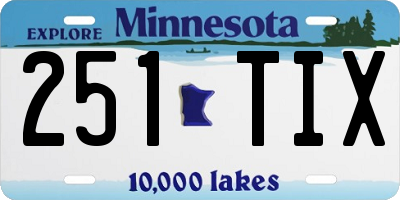 MN license plate 251TIX