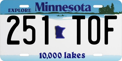 MN license plate 251TOF