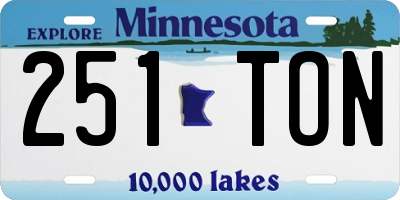 MN license plate 251TON