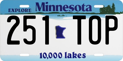 MN license plate 251TOP