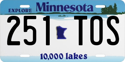 MN license plate 251TOS