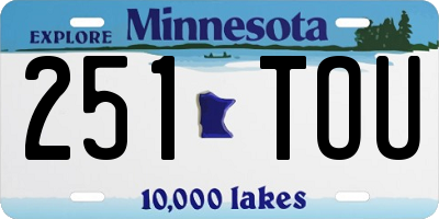 MN license plate 251TOU