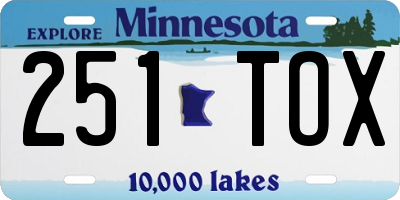 MN license plate 251TOX