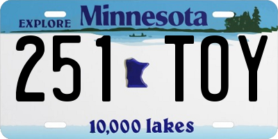 MN license plate 251TOY