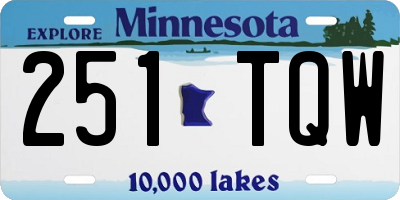 MN license plate 251TQW