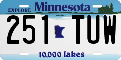 MN license plate 251TUW