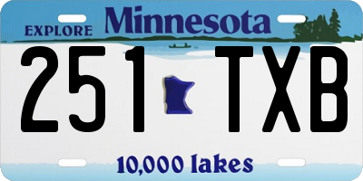 MN license plate 251TXB