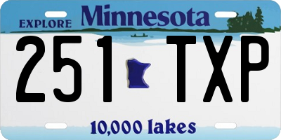 MN license plate 251TXP
