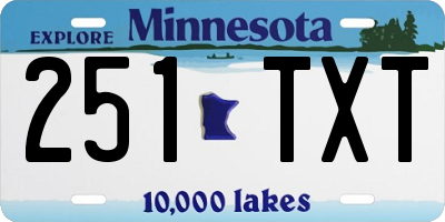 MN license plate 251TXT