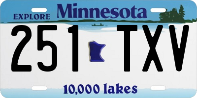 MN license plate 251TXV