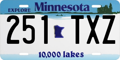 MN license plate 251TXZ