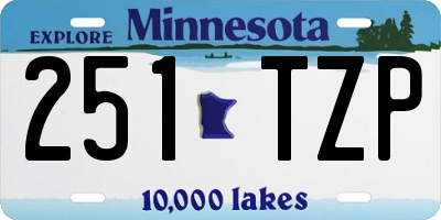 MN license plate 251TZP