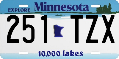 MN license plate 251TZX