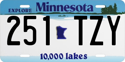 MN license plate 251TZY