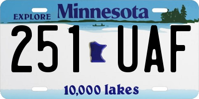 MN license plate 251UAF