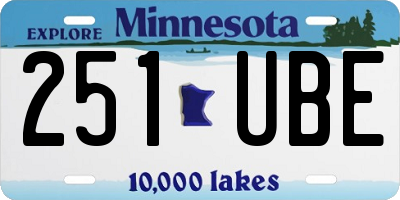 MN license plate 251UBE
