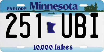 MN license plate 251UBI
