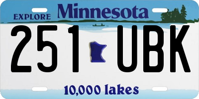 MN license plate 251UBK