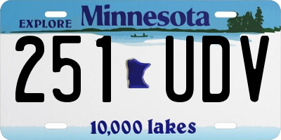 MN license plate 251UDV