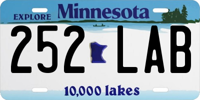 MN license plate 252LAB