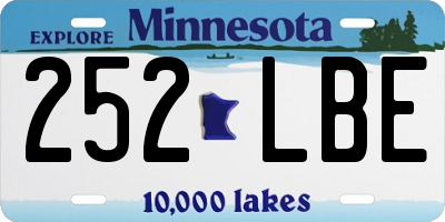 MN license plate 252LBE