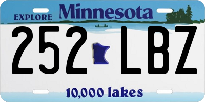 MN license plate 252LBZ