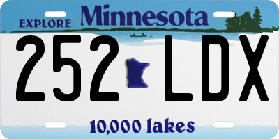 MN license plate 252LDX