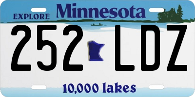 MN license plate 252LDZ